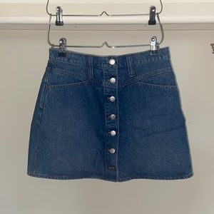 Madewell stretch a line denim skirt